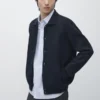 100% Cotton Knit Cardigan with Polo Collar