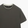 100% Cotton T-Shirt with Contrast Neckline