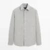 100% Linen Shirt with Pocket Detail