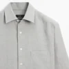 100% Linen Shirt with Pocket Detail