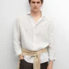 100% Linen Striped Shirt