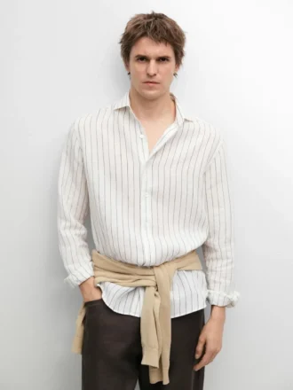 100% Linen Striped Shirt