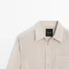 100% Linen Waffle-Knit Overshirt