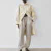 100% Linen Waffle-Knit Sarouel Trousers