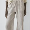 100% Linen Waffle-Knit Sarouel Trousers