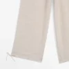 100% Linen Waffle-Knit Sarouel Trousers