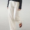 100% Linen Wide-Leg Elasticated Trousers