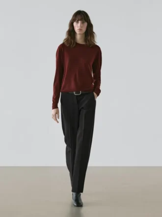 100% Wool Fine Knit Crew Neck Sweater