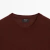 100% Wool Fine Knit Crew Neck Sweater