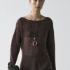 Alpaca and Wool Blend Knit Sweater