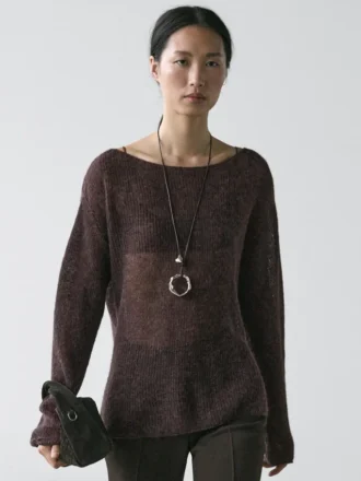 Alpaca and Wool Blend Knit Sweater