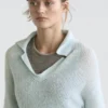 Alpaca Blend Knit Polo Sweater