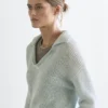 Alpaca Blend Knit Polo Sweater