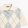 Argyle Knit Polo Sweater
