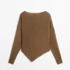 Asymmetric Knit Cape Sweater