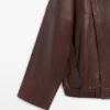 Asymmetric Nappa Leather Bomber Jacket