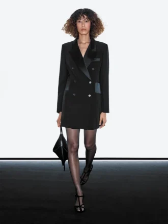 Blazer-Style Dress with Satin Detail