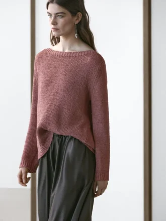 Boat Neck Knit Sweater