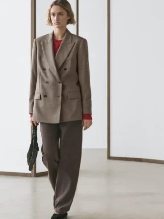 Check Wool Suit Blazer