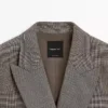 Check Wool Suit Blazer