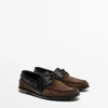 Contrast Leather Deck Shoes