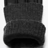 Contrast Nappa Leather and Knit Gloves