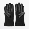 Contrast Nappa Leather and Knit Gloves