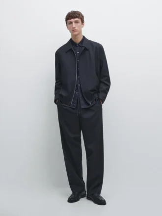 Cool Wool Textured Pants