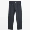 Cotton and Linen Five-Pocket Trousers