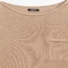 Cotton and Linen Knit Sweater with Pocket Detail