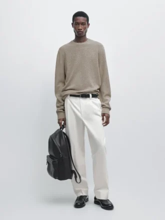 Cotton and Linen Moulina Knit Sweater