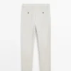 Cotton and Linen Tapered Fit Trousers