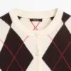 Cotton Argyle Knit Cardigan