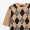Cotton Argyle Knit Sweater