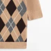 Cotton Argyle Knit Sweater