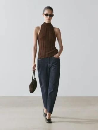 Cotton Blend Halter Top