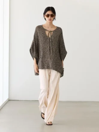 Cotton Blend Knit Cape