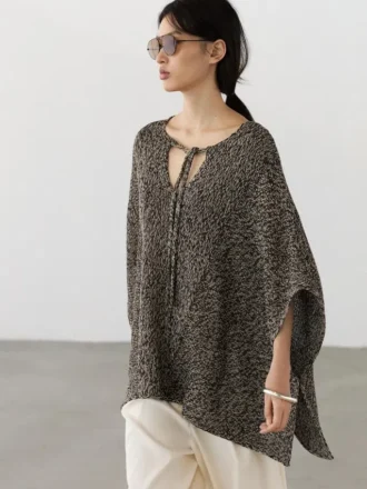Cotton Blend Knit Cape