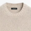 Cotton Blend Knit Crew Neck Sweater