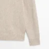 Cotton Blend Knit Crew Neck Sweater