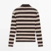 Cotton Blend Knit Polo Sweater