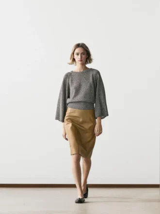 Cotton Blend Knit Sweater