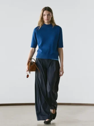 Cotton Blend Knit Sweater