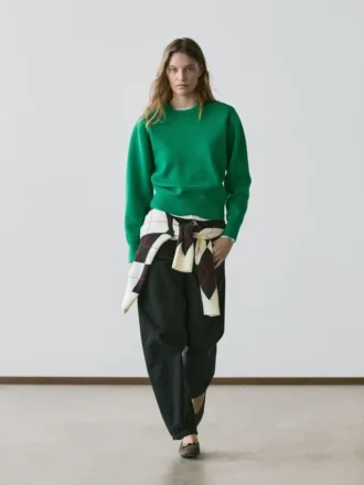 Cotton Blend Knit Sweater