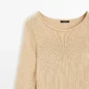 Cotton Blend Knit Sweater