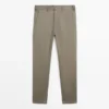 Cotton Blend Slim Fit Pants