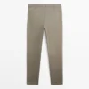Cotton Blend Slim Fit Pants