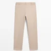 Cotton Blend Slim Fit Trousers