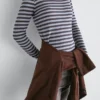 Cotton Blend Striped Long Sleeve T-Shirt