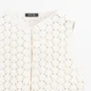 Cotton Crochet Vest with Floral Details